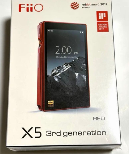 FiiO X5 3rd Generation Hi-Res Digital Audio Player DAP Red Bluetooth Wi-Fi Boxed