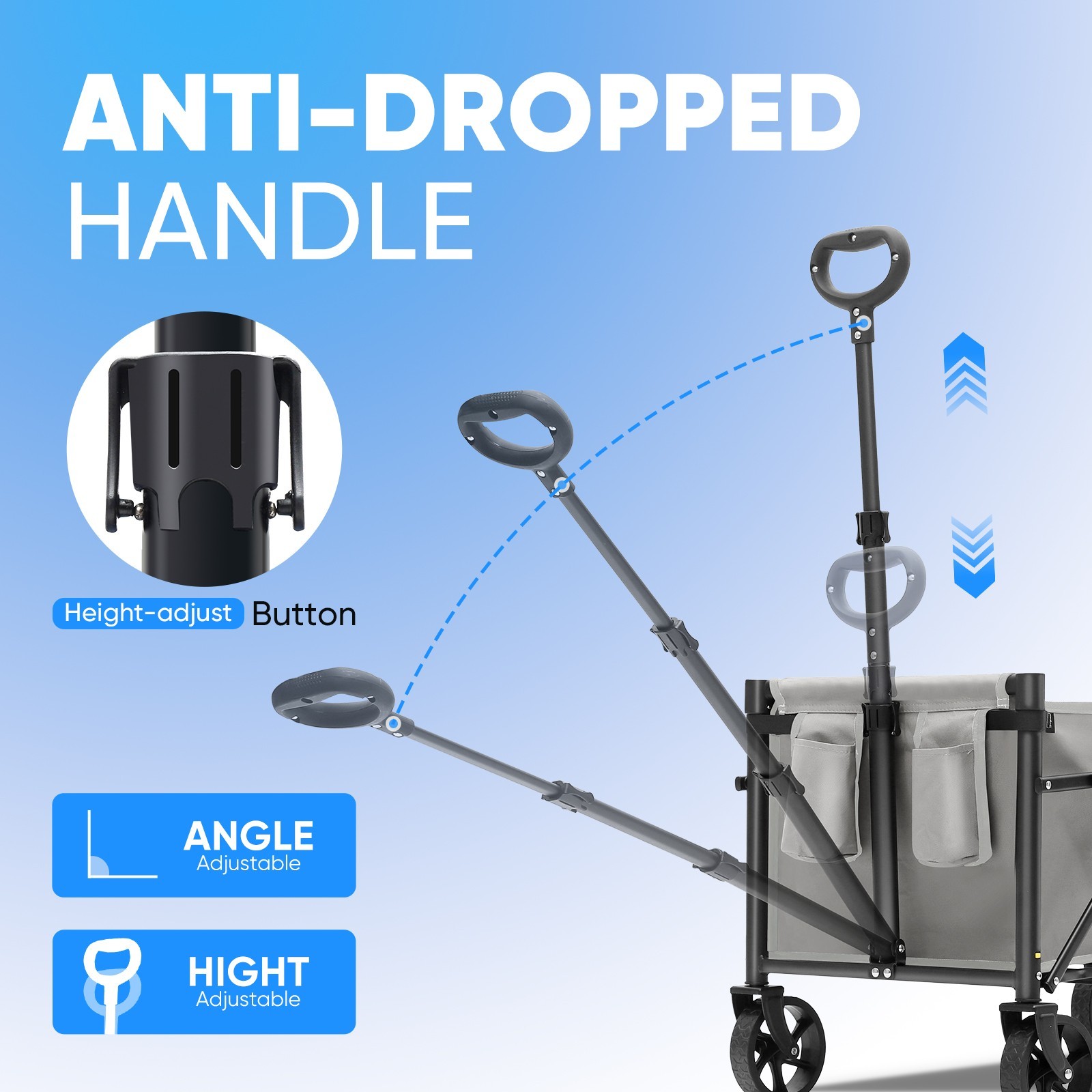 Sekey Heavy Duty Wagon: 220LBS capacity, big wheels, foldable for outdoor use.