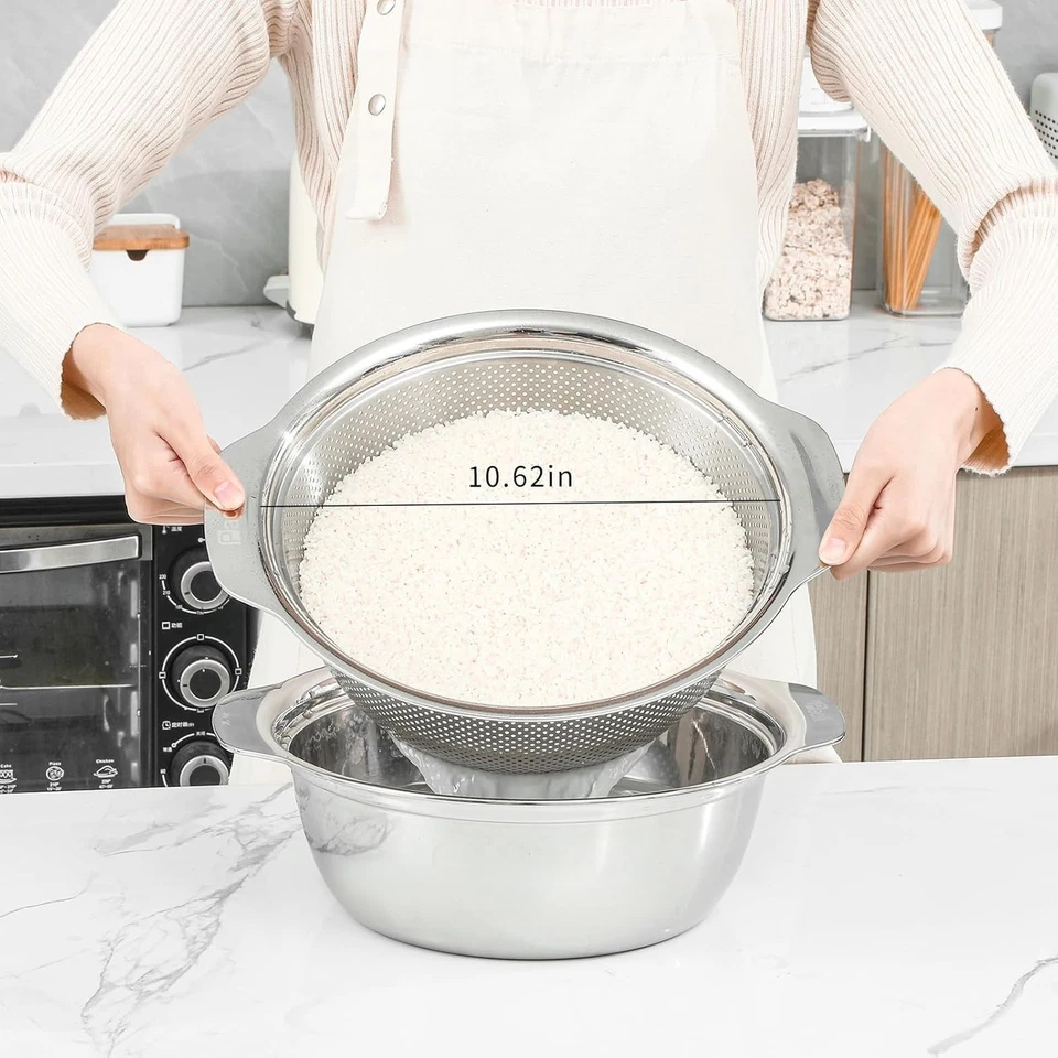 304 Stainless Steel Fruit and Veggie Colander - Image 4 of 4