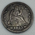 1853 Seated Liberty Quarter Arrows & Rays 25C Silver VF Detail