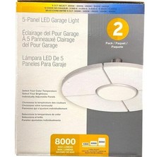 5-panel Led Garage Light Or Workshop Adjustable Brightness White Panels 2 Pc