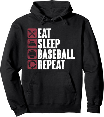 Baseball Player Eat Sleep Baseball Repeat Funny Lover Unisex Hooded Sweatshirt