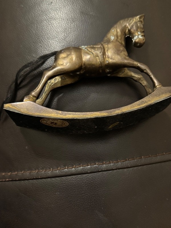 Vintage Castilian Imports brass Rocking Horse Rocker -  6" long