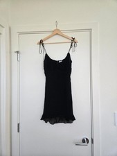 Reformation Ester Mini Dress in Black Sz 4