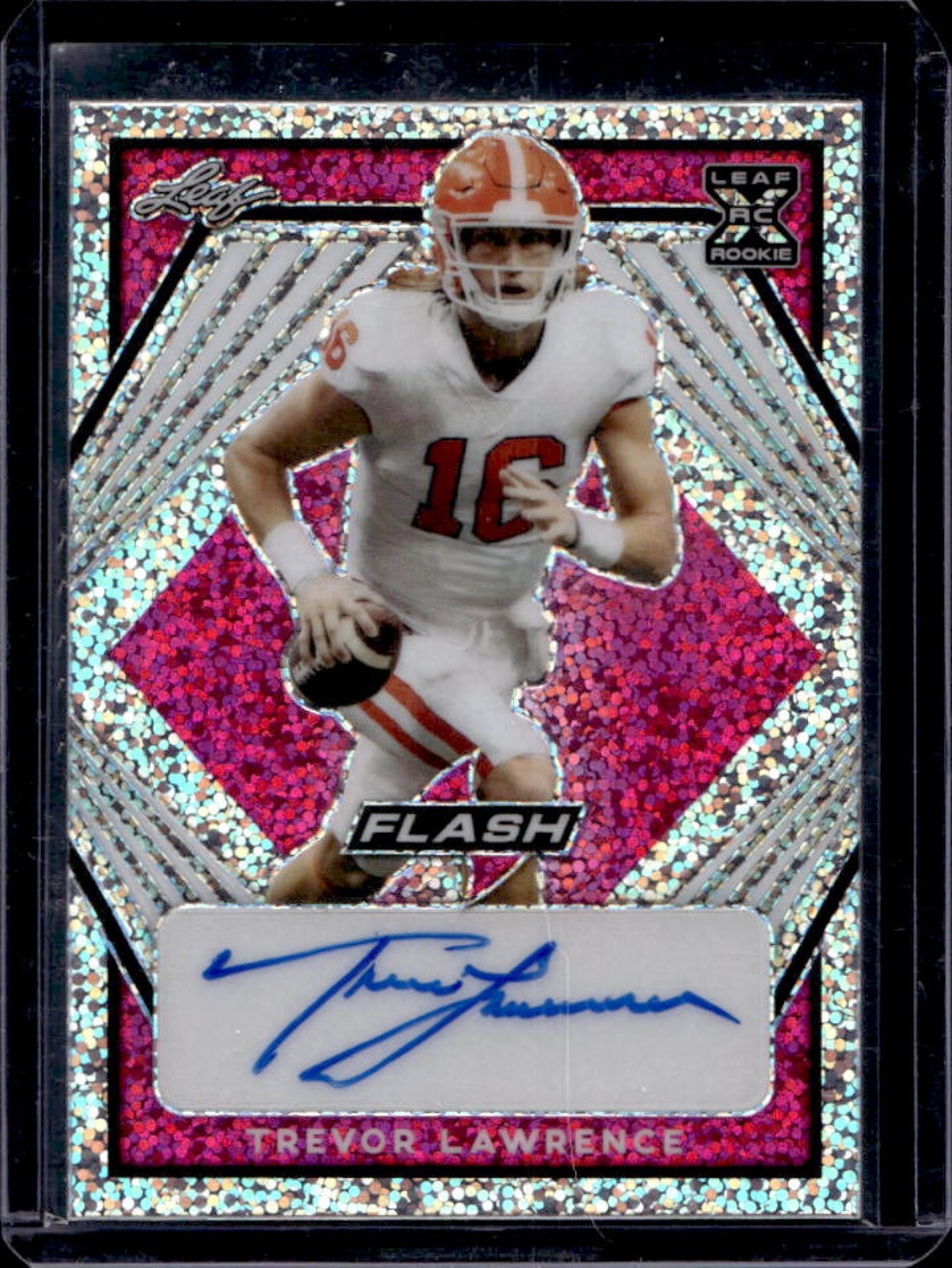 Trevor Lawrence Leaf Flash Autographs #TL1 Pink