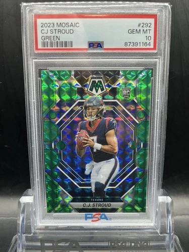 2023 Panini Mosaic C.J. STROUD Rookie #292 Green Prizm PSA 10 GEM 💎 MINT 🔥🔥
