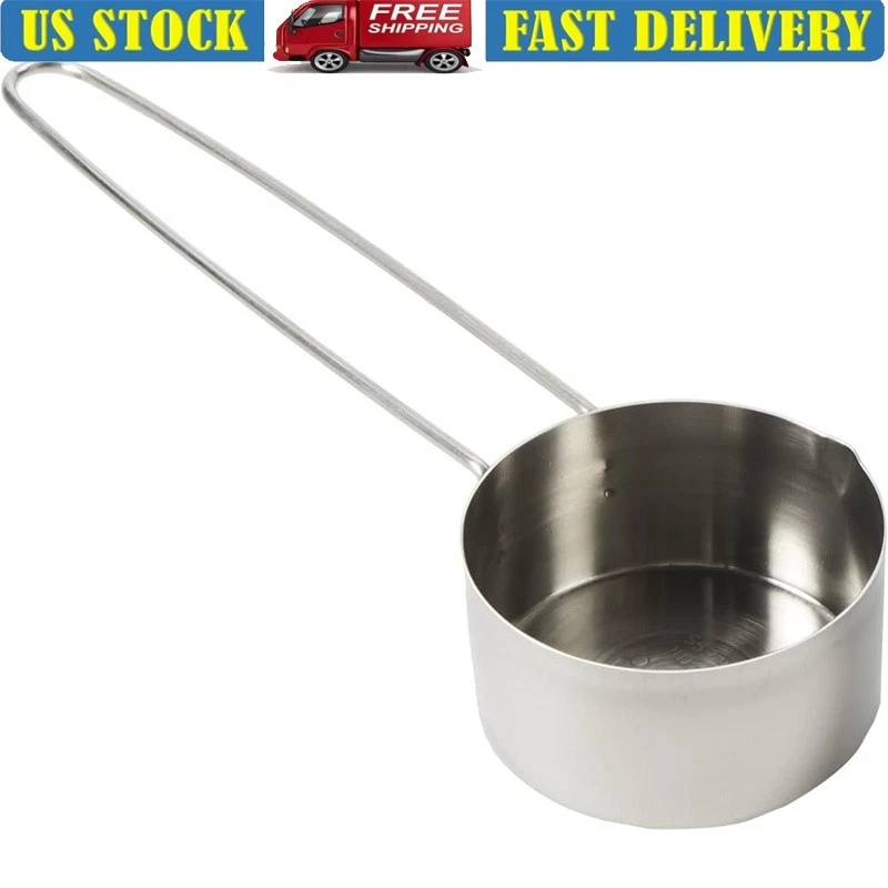 Vaso Medidor De Acero Inoxidable De 1 Litro - Con Escala En Ml Y Onzas, Pico Antigoteo, Mango Cómodo