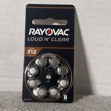 Hearing Aid Batteries Rayovac 312 Box Of 10 packages of 8 Batteries Dated 1/27