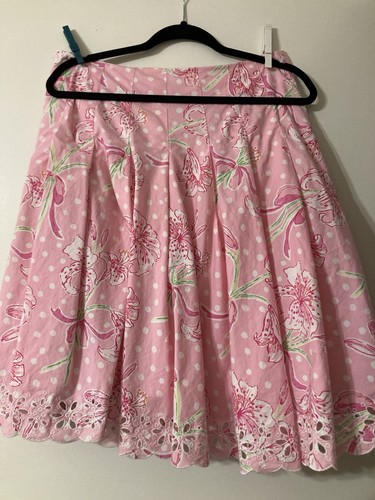 Axcess Skirt Sz 6 Beige Floral Knee Length Lined Business A-Line
