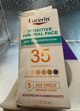 Eucerin Sensitive Mineral Face Tinted Sunscreen Lotion SPF 35 1.7 fl oz 50 mL