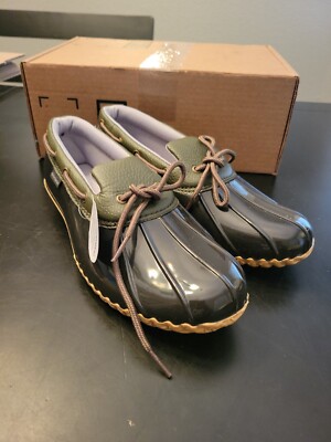 GAWBAW Flat Duck Shoes, Women Slip On Waterproof Rain