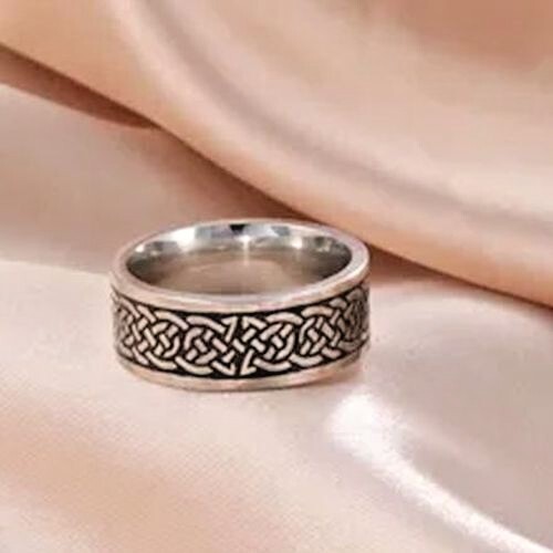 Anello unisex in acciaio inox vichingo nodi celtici irlandesi - varie misure - Foto 4 di 8