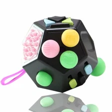 FIDGET CUBE toy 12 SIDE STRESS ANXIETY (black)