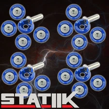 40 PC BLUE BILLET ALUMINUM FENDER/BUMPER WASHER/BOLT ENGINE BAY DRESS UP KIT