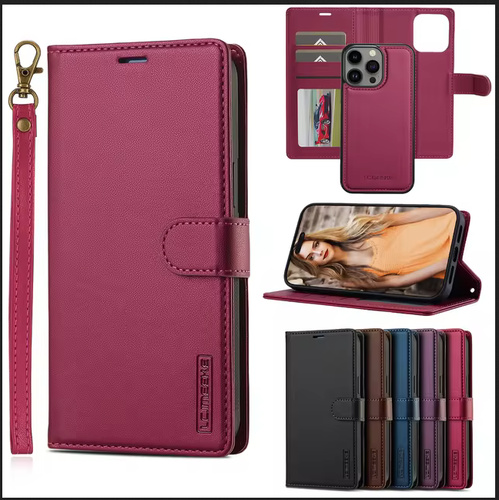 2 in 1 Removable Card Wallet Flip Cover Case For Iphone 16 Pro Max 15 14 13 12 - Photo 5 sur 10
