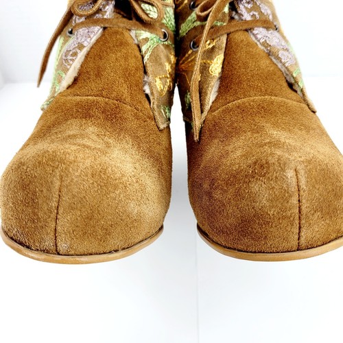 Zeyzani Boots Embroidered Wedge Platform Floral Suede Bootie Fur EU 40 US 9-9.5 - Picture 11 of 13