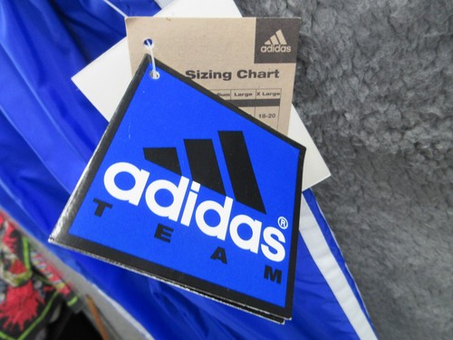 NWT Rare 90s Adidas TEAM Vintage Nylon Blue Track Pants Youth Medium - Picture 4 of 14