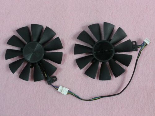 Pair Fans Cooler Fan For ASUS GTX 1060 GTX 1070 RX 470 RX570 580 T129215BU 87mm - Afbeelding 1 van 4