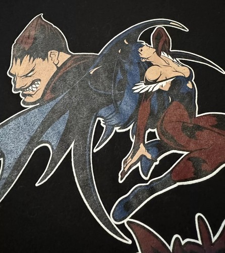 VTG Night Warriors Darkstalkers Shirt Morrigan Anime Manga TV Promo Boot 2 RARE