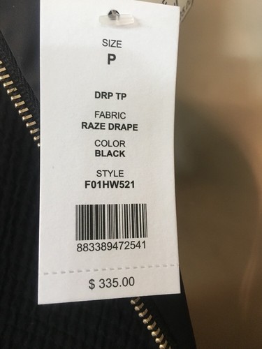 Helmet Lang Top Black Raze Drape Sleeveless Size P Xs NWT $335 - 第 7/10 張圖片