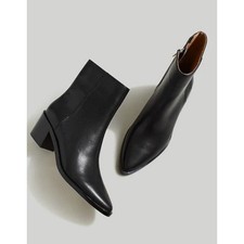 Madewell Black Leather Pointed Toe The Darcy Ankle Boot Bootie Womens 6.5 Us