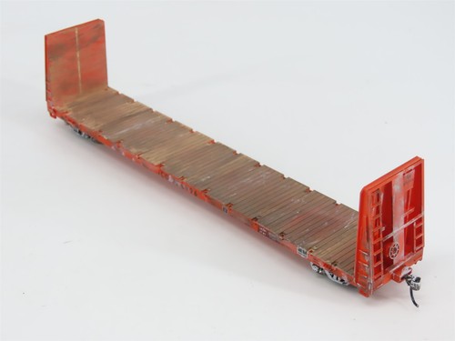 HO Scale Athearn ATH90545 ICG Railway 60' Bulkhead Flatcar #976996 WEATHERED - Picture 5 of 12