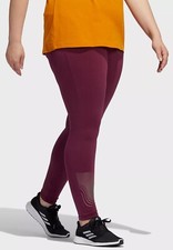 NEW adidas Women's Burgundy Shine Graphic Leggings H56733 Size 3X