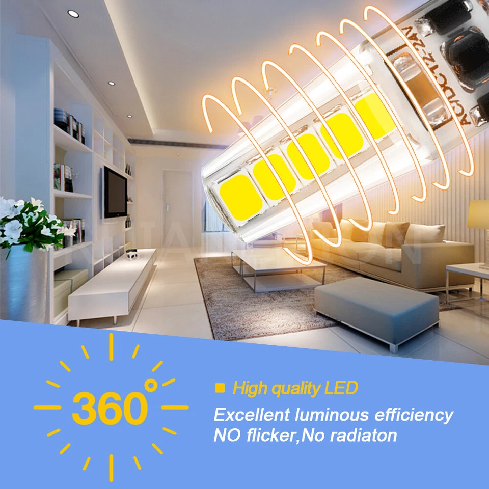 G4 2835 10 LED Auto Boot Caravan Bi-Pin Glühbirne Lampe AC/DC 12V-24V weiß/warm - Bild 3 von 4