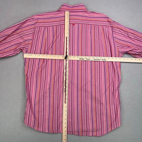Pepe Jeans Shirt Men Extra Large Pink Stripe Button Up French Cuff London Office - Picture 10 of 13