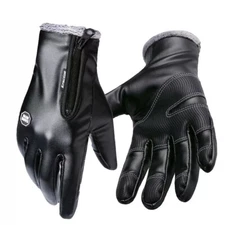 Winter Leather Gloves Thermal Waterproof Ski Snowboarding Driving Work Gloves