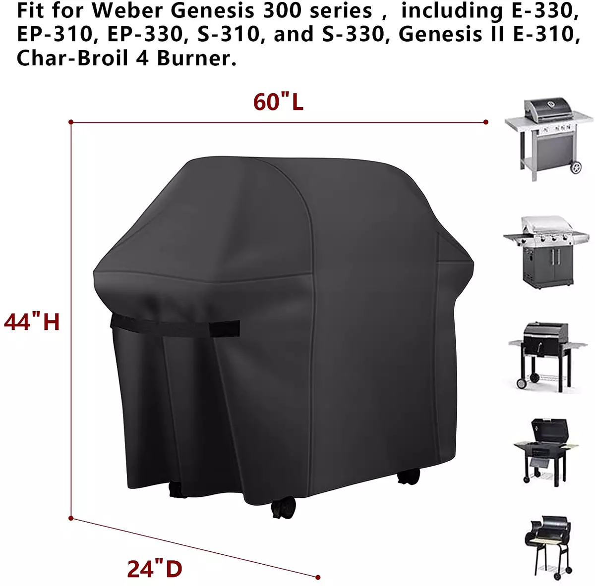 Grill 60&#034; Waterproof for Weber Genesis II E310 E330 7107 EP310 S330 eBay