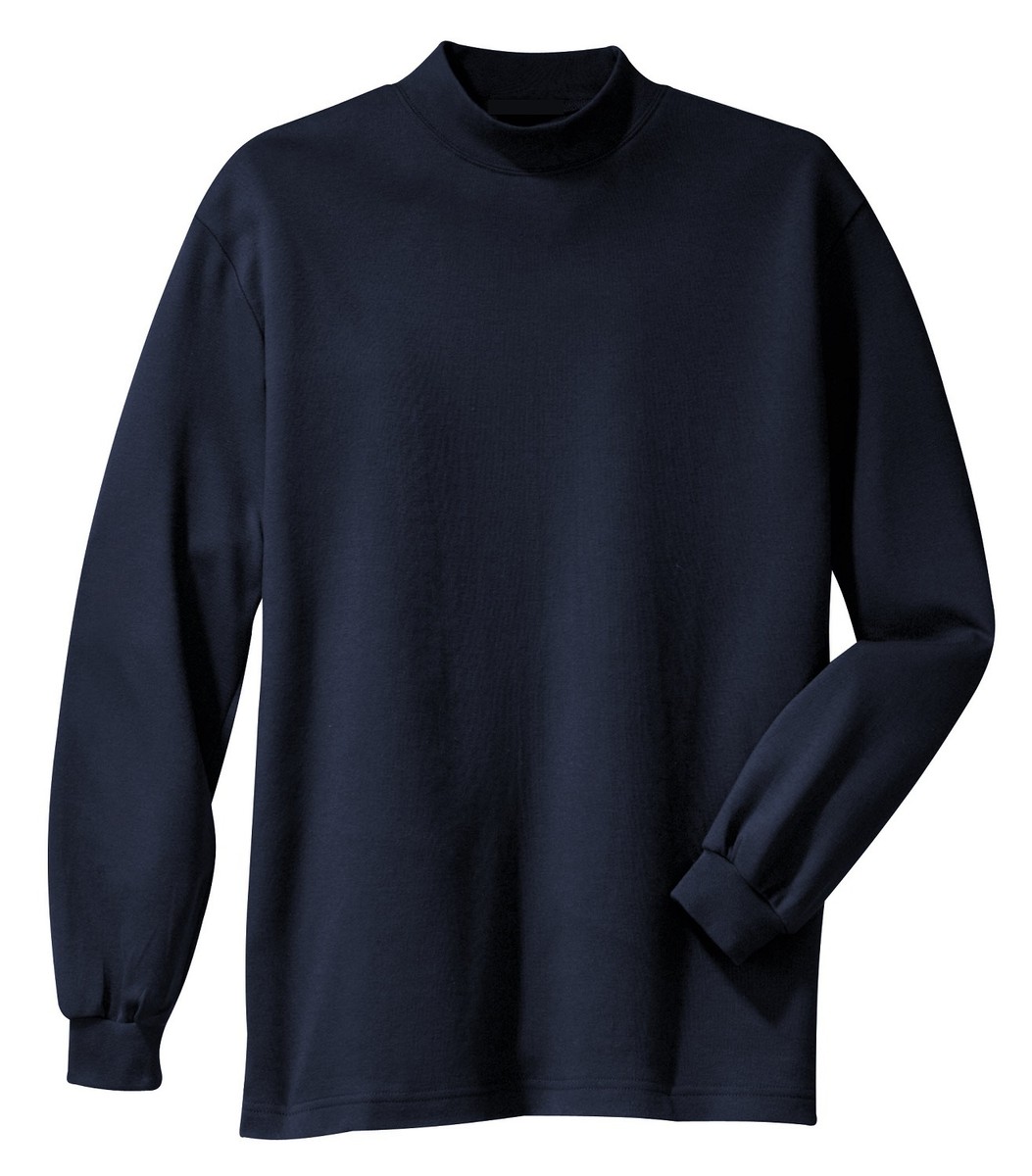 MEN'S SUPER SOFT, MID-WEIGHT 100% COTTON, LONG SLEEVE, MOCK