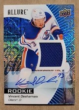 23-24 Allure Rookie #142 Vincent Desharnais RPA - RC Patch Auto - Blue Line /75