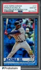 2019 Topps Chrome Blue Refractor #117 Ronald Acuna Jr Batting 75/150 PSA 10