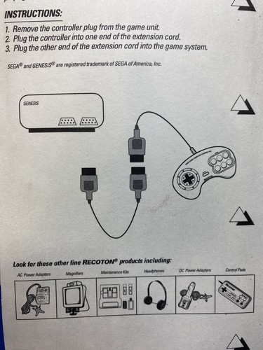 ATARI 2600 / 7800 / SEGA GENESIS / COLECO GEMINI / JOYSTICK EXT. CABLES (2)NEW - Picture 3 of 3