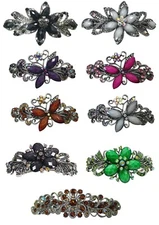 Set of 9 Large Butterfly Flower Barrettes, Combo 4 Styles 0053/14/52/OR800-9