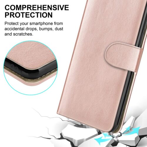 Roségold für Motorrad E13/G13/G04/E20/G54/G34 Etui Leder Geldbörse Ständer Handyhülle - Bild 2 von 4