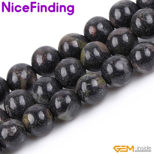 Round Dark Green Spot Jasper Semi Precious Natural Spacer Beads Jewelry 15" - Picture 16 of 33