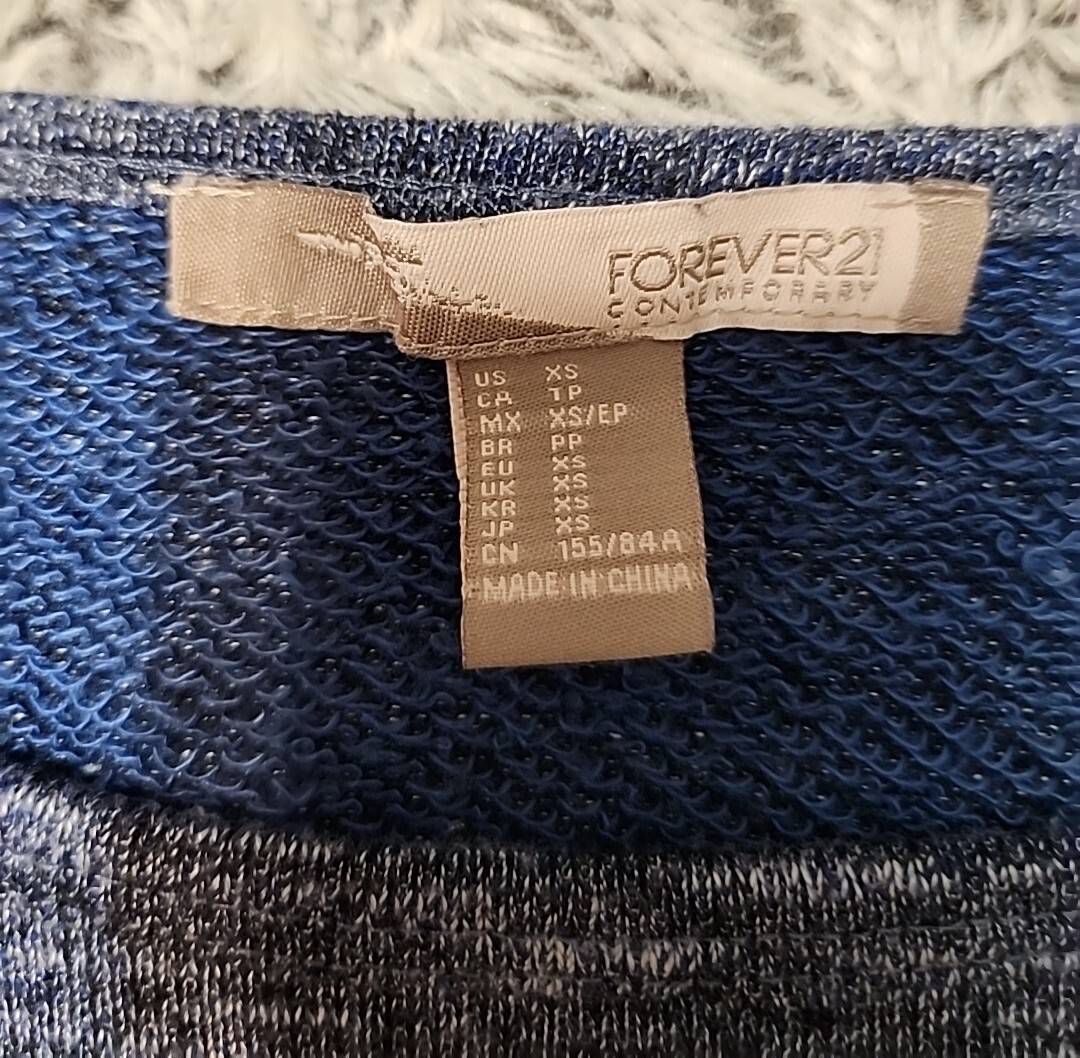 Forever 21 blue sweater top XS C44 | eBay