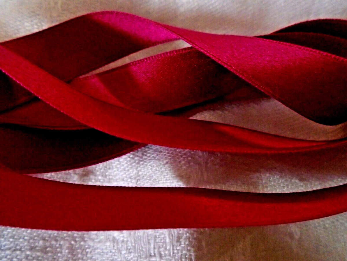 1/2 WIDE DOUBLE FACE SILK SATIN RIBBON - ROUGE RED # 119