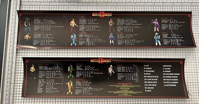 Mortal Kombat II (2) Midway Arcade Bezel Instruction Moves List 