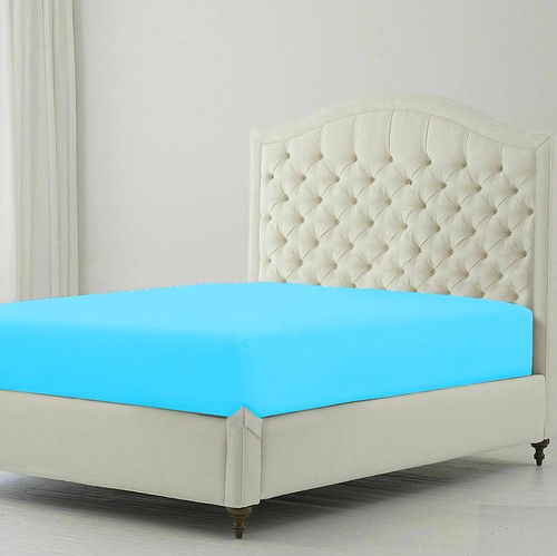 Gorgeous Duvet Covers 1000 OR 1200 TC 100% Cotton Choose Item Aqua Blue Solid - Picture 3 of 10