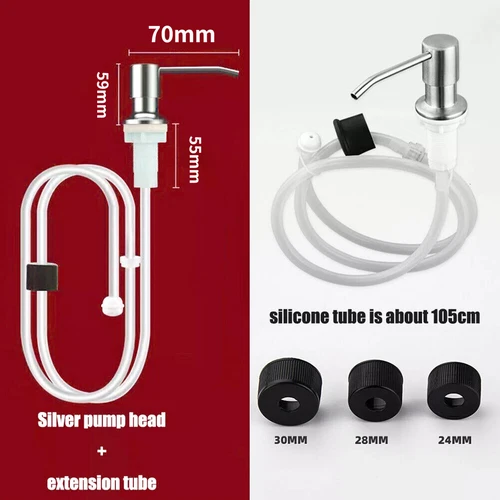 360° Sink Soap Dispenser Stainless Steel Kitchen Hands Liquid Pump Bottle Tube⭐ - Picture 4 of 8