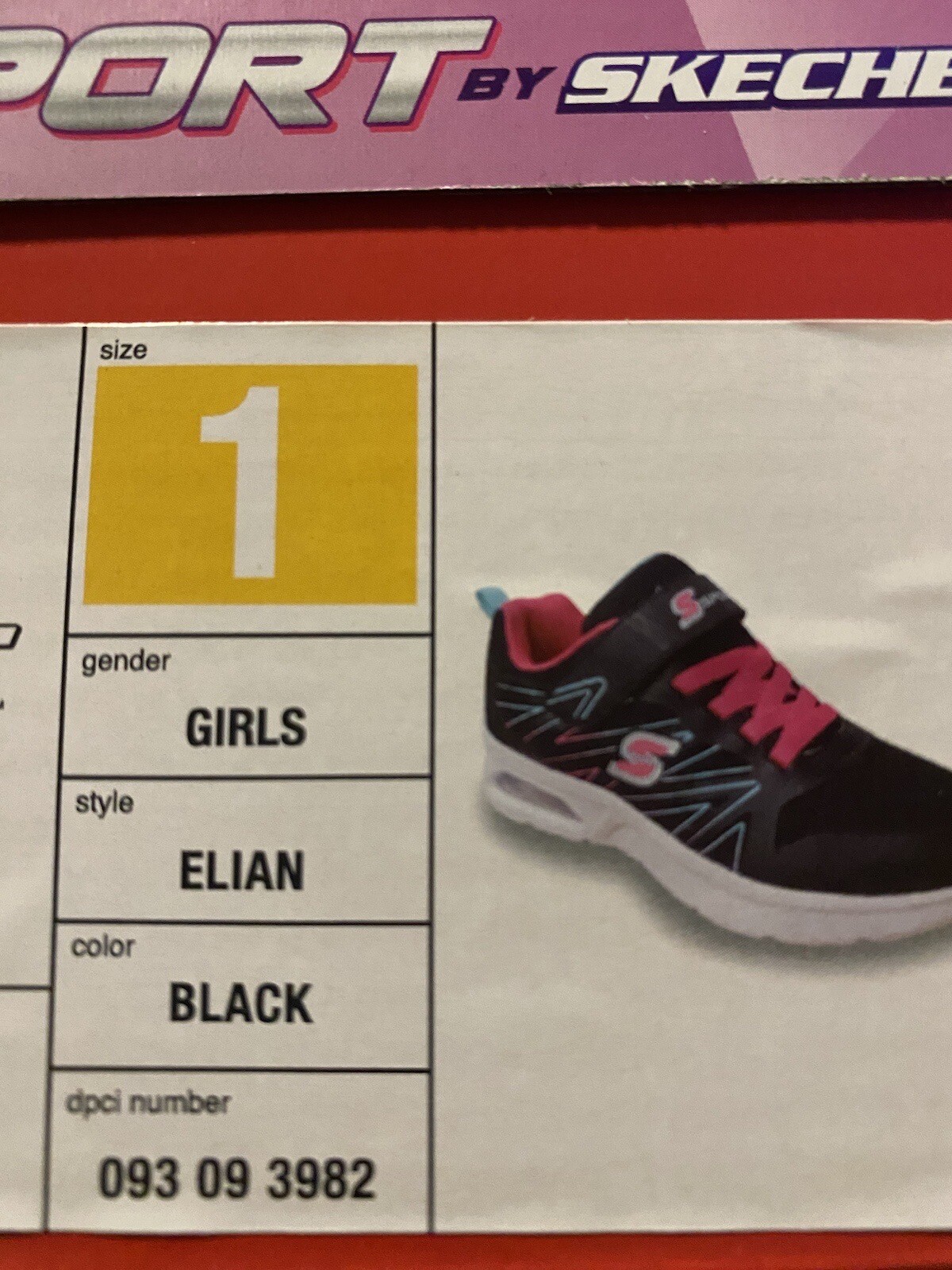 S Sport By Skechers Girls' Elian Zig Zag Print Performance Sneakers Size 1
