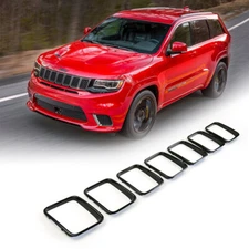 Front Black Grille Grill Insert Rings for Grand Cherokee Trackhawk SRT 2017-2021