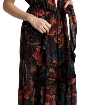 Farm Rio Women's River Creatures Maxi Dress - Black - Size XS