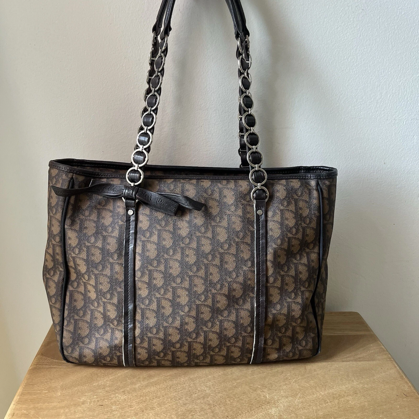 Sac bandoulière Christian Dior par John Galliano Trotter monogramme marron vintage