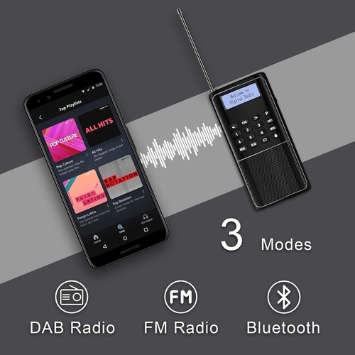 Taschenradio DAB+ UKW Bluetooth Akku Kompakt tragbar für unterwegs - Bild 6 von 11