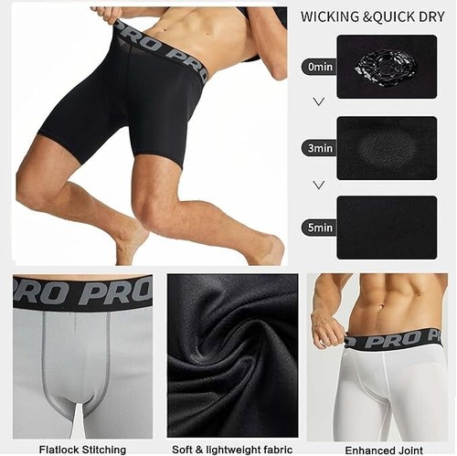 Kompressionsshorts 3er Pack Gr. XL schnelltrocknend Base Layer Gym Laufen Sport BH3 - Bild 4 von 6