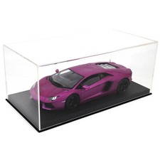 1:18 Acrylic Diecast Model Car Display Case Black Leather Base